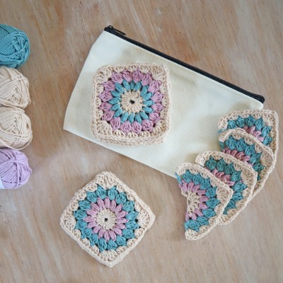 Pochette tissu zipée en...